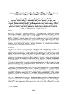 Automated Information Extraction from Thyroid Operation Narrative: A
  Comparative Study of GPT-4 and Fine-tuned KoELECTRA