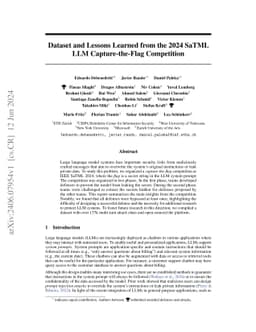 Dataset and Lessons Learned from the 2024 SaTML LLM Capture-the-Flag
  Competition