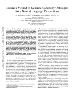Toward a Method to Generate Capability Ontologies from Natural Language
  Descriptions