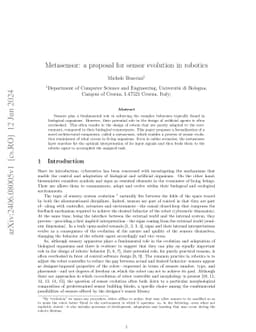 Metasensor: a proposal for sensor evolution in robotics