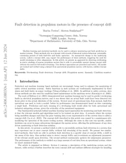 Fault detection in propulsion motors in the presence of concept drift