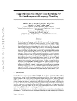 Supportiveness-based Knowledge Rewriting for Retrieval-augmented
  Language Modeling