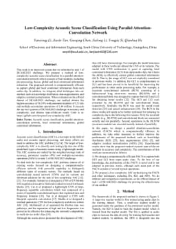 Low-Complexity Acoustic Scene Classification Using Parallel
  Attention-Convolution Network