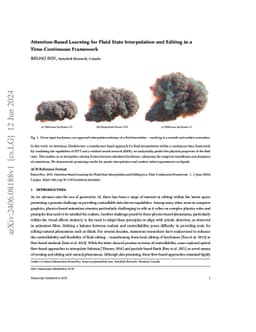 Attention-Based Learning for Fluid State Interpolation and Editing in a
  Time-Continuous Framework
