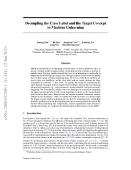Decoupling the Class Label and the Target Concept in Machine Unlearning