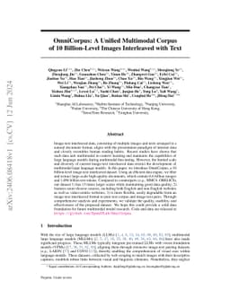 OmniCorpus: A Unified Multimodal Corpus of 10 Billion-Level Images
  Interleaved with Text
