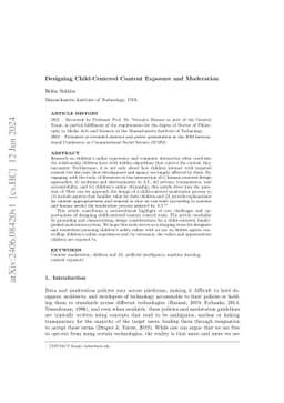 Designing Child-Centered Content Exposure and Moderation