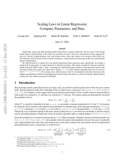 Scaling Laws in Linear Regression: Compute, Parameters, and Data