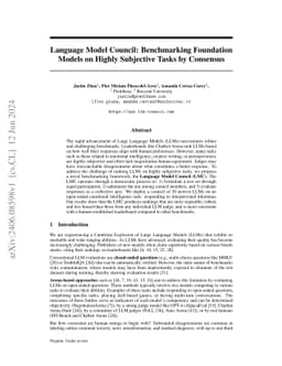 Language Model Council: Democratically Benchmarking Foundation Models on Highly Subjective Tasks