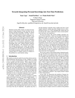 Towards Integrating Personal Knowledge into Test-Time Predictions