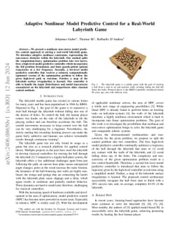 Adaptive Nonlinear Model Predictive Control for a Real-World Labyrinth Game