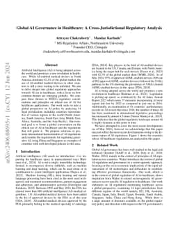 Global AI Governance in Healthcare: A Cross-Jurisdictional Regulatory
  Analysis