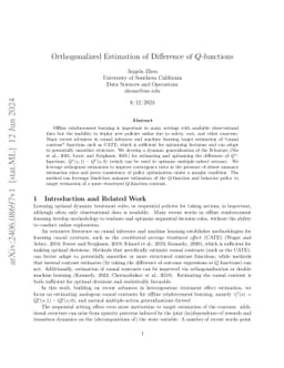 Orthogonalized Estimation of Difference of $Q$-functions