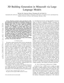 3D Building Generation in Minecraft via Large Language Models
