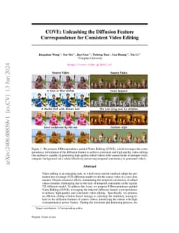 COVE: Unleashing the Diffusion Feature Correspondence for Consistent
  Video Editing