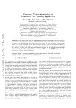 Computer Vision Approaches for Automated Bee Counting Application