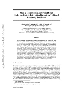 SIU: A Million-Scale Structural Small Molecule-Protein Interaction
  Dataset for Unbiased Bioactivity Prediction