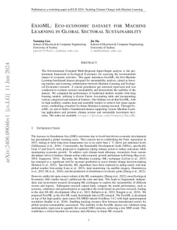 ExioML: Eco-economic dataset for Machine Learning in Global Sectoral
  Sustainability