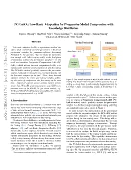 PC-LoRA: Low-Rank Adaptation for Progressive Model Compression with
  Knowledge Distillation