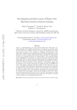 Investigating potential causes of Sepsis with Bayesian network structure learning