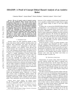EHAZOP: A Proof of Concept Ethical Hazard Analysis of an Assistive Robot
