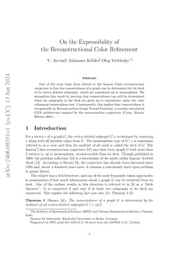 On the Expressibility of the Reconstructional Color Refinement