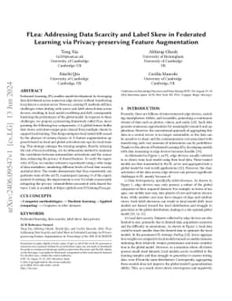 FLea: Addressing Data Scarcity and Label Skew in Federated Learning via
  Privacy-preserving Feature Augmentation
