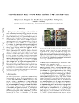 Turns Out I'm Not Real: Towards Robust Detection of AI-Generated Videos