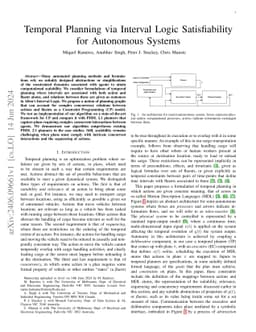 Temporal Planning via Interval Logic Satisfiability for Autonomous
  Systems