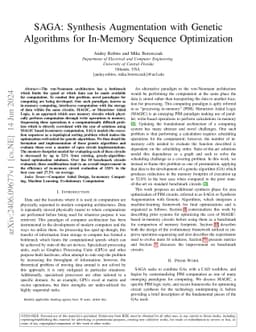 SAGA: Synthesis Augmentation with Genetic Algorithms for In-Memory
  Sequence Optimization