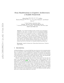 From Manifestations to Cognitive Architectures: a Scalable Framework