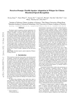 Perceiver-Prompt: Flexible Speaker Adaptation in Whisper for Chinese
  Disordered Speech Recognition