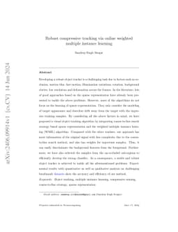 Robust compressive tracking via online weighted multiple instance
  learning