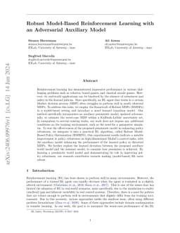 Robust Model-Based Reinforcement Learning with an Adversarial Auxiliary
  Model