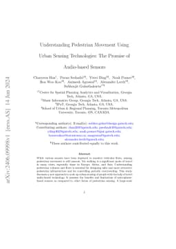 Understanding Pedestrian Movement Using Urban Sensing Technologies: The
  Promise of Audio-based Sensors