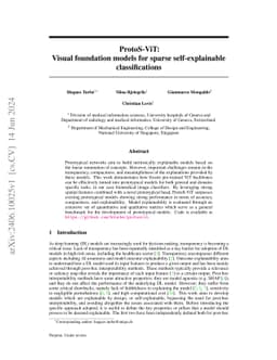 ProtoS-ViT: Visual foundation models for sparse self-explainable
  classifications