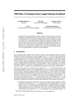Off-Policy Evaluation from Logged Human Feedback