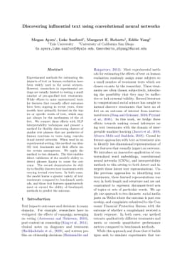 Discovering influential text using convolutional neural networks