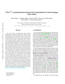 VEGA: Learning Interleaved Image-Text Comprehension in Vision-Language
  Large Models