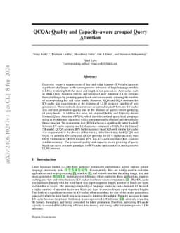 QCQA: Quality and Capacity-aware grouped Query Attention