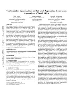 The Impact of Quantization on Retrieval-Augmented Generation: An
  Analysis of Small LLMs
