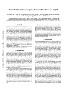 Connected Speech-Based Cognitive Assessment in Chinese and English