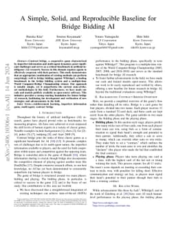 A Simple, Solid, and Reproducible Baseline for Bridge Bidding AI