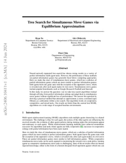 Tree Search for Simultaneous Move Games via Equilibrium Approximation