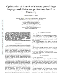 Optimization of Armv9 architecture general large language model
  inference performance based on Llama.cpp