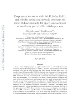 Deep neural networks with ReLU, leaky ReLU, and softplus activation
  provably overcome the curse of dimensionality for space-time solutions of
  semilinear partial differential equations