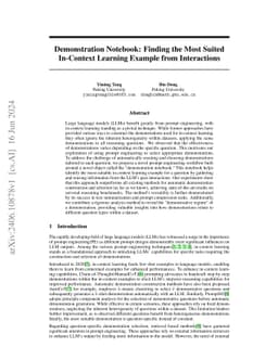 Demonstration Notebook: Finding the Most Suited In-Context Learning
  Example from Interactions