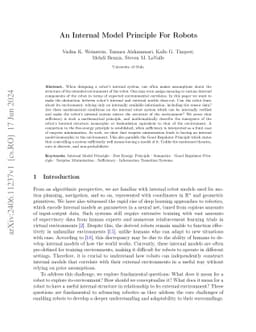 An Internal Model Principle For Robots