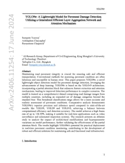 YOLO9tr: A Lightweight Model for Pavement Damage Detection Utilizing a
  Generalized Efficient Layer Aggregation Network and Attention Mechanism