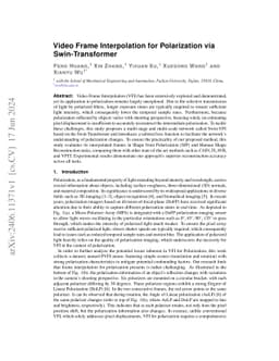 Video Frame Interpolation for Polarization via Swin-Transformer